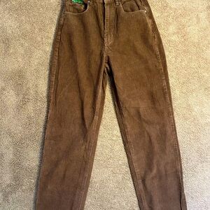 Empyre Brown Corduroy Pants Straight-Leg High-Waisted